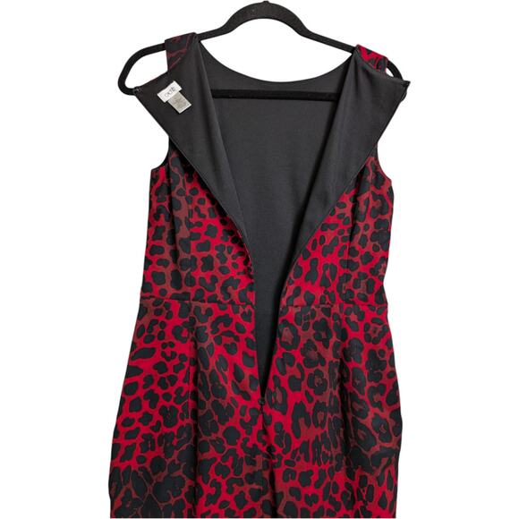 NWT Cache Red Black Animal Print Sleeveless Sheath Dress Size 4 - Picture 6 of 9